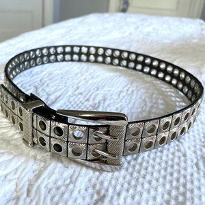 Silver Metallic Fun Cutout Patterned 1" Belt